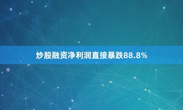 炒股融资净利润直接暴跌88.8%